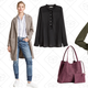 Ribbed Turtleneck Sweater, $15 | Wool-blend Coat, $60 | Conscious Chiffon Blouse, $10 | Nubuck Shopper, $70 | Bomber Jacket, $25